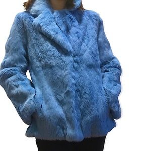 Beautiful baby blue fur coat
